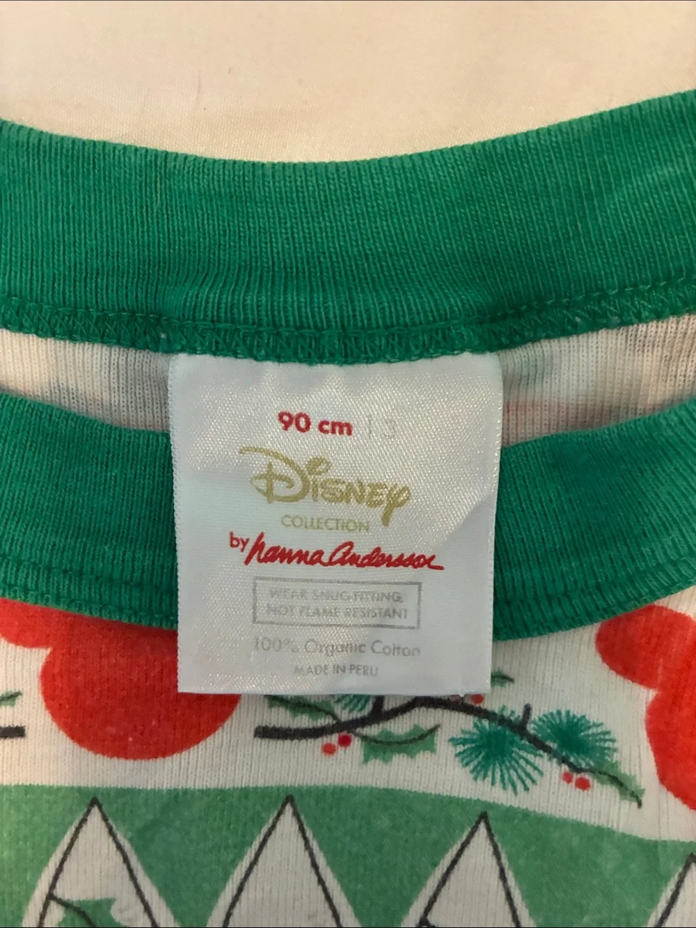 Hanna Andersson Red, Green & White Holiday Mickey Pajama Set